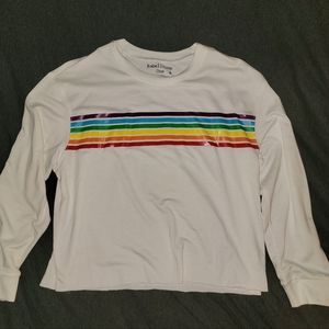 Rebellious One Rainbow Raw Edge Sweatshirt - XL